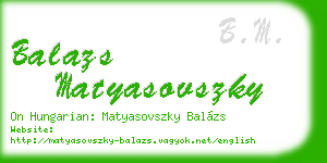 balazs matyasovszky business card